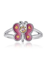 lovely teensy butterfly birthstone ring for babies